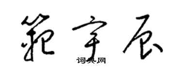 梁锦英范宇辰草书个性签名怎么写