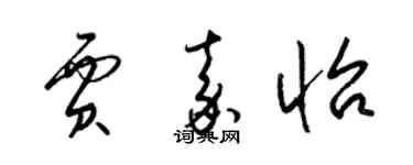 梁锦英贾嘉怡草书个性签名怎么写