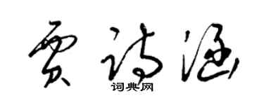 梁锦英贾诗涵草书个性签名怎么写