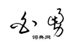 梁锦英白勇草书个性签名怎么写