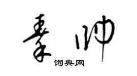 梁锦英秦帅草书个性签名怎么写