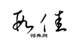 梁锦英段佳草书个性签名怎么写