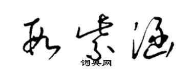梁锦英段紫涵草书个性签名怎么写