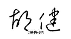 梁锦英胡健草书个性签名怎么写