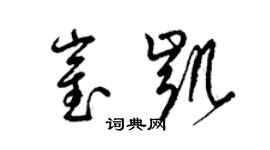 梁锦英崔凯草书个性签名怎么写