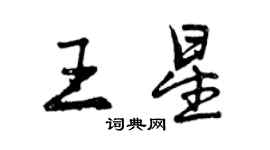 曾庆福王星行书个性签名怎么写