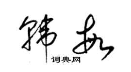梁锦英韩敏草书个性签名怎么写