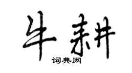 曾庆福牛耕行书个性签名怎么写
