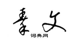 梁锦英秦文草书个性签名怎么写