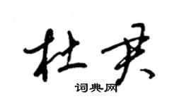 梁锦英杜君草书个性签名怎么写