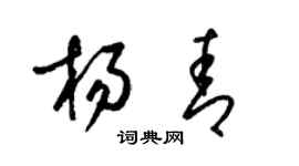 梁锦英杨青草书个性签名怎么写