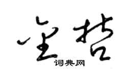 梁锦英金哲草书个性签名怎么写