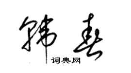 梁锦英韩春草书个性签名怎么写