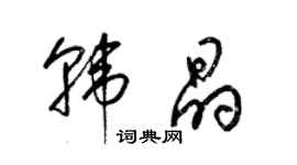 梁锦英韩晶草书个性签名怎么写