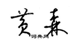 梁锦英黄森草书个性签名怎么写
