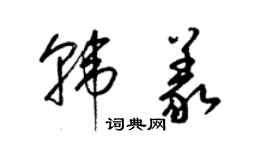 梁锦英韩义草书个性签名怎么写