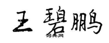 曾庆福王碧鹏行书个性签名怎么写