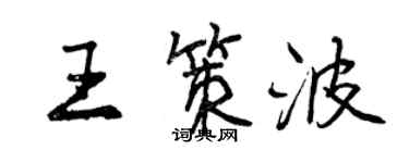 曾庆福王策波行书个性签名怎么写