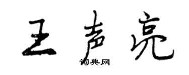 曾庆福王声亮行书个性签名怎么写