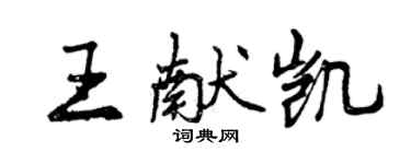 曾庆福王献凯行书个性签名怎么写