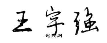 曾庆福王宇强行书个性签名怎么写
