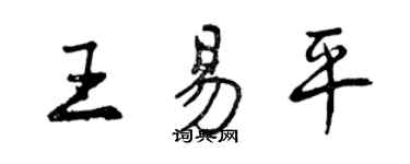 曾庆福王易平行书个性签名怎么写