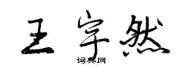 曾庆福王宇然行书个性签名怎么写