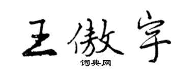 曾庆福王傲宇行书个性签名怎么写