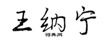 曾庆福王纳宁行书个性签名怎么写