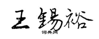 曾庆福王锡裕行书个性签名怎么写
