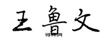 曾庆福王鲁文行书个性签名怎么写