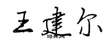 曾庆福王建尔行书个性签名怎么写