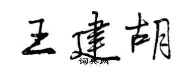 曾庆福王建胡行书个性签名怎么写