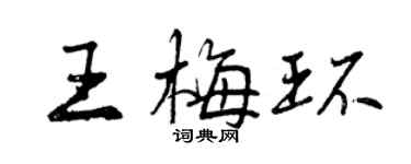 曾庆福王梅环行书个性签名怎么写
