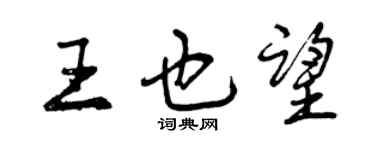 曾庆福王也望行书个性签名怎么写