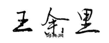 曾庆福王余里行书个性签名怎么写