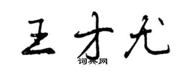 曾庆福王才尤行书个性签名怎么写
