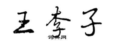 曾庆福王李子行书个性签名怎么写
