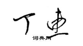 梁锦英丁惠草书个性签名怎么写