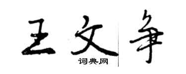 曾庆福王文争行书个性签名怎么写