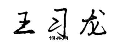 曾庆福王习龙行书个性签名怎么写