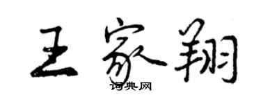 曾庆福王家翔行书个性签名怎么写