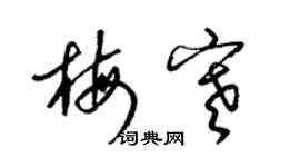梁锦英梅寒草书个性签名怎么写