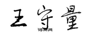 曾庆福王守量行书个性签名怎么写