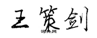 曾庆福王策剑行书个性签名怎么写