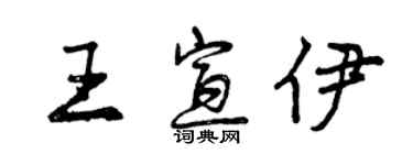 曾庆福王宣伊行书个性签名怎么写