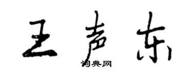 曾庆福王声东行书个性签名怎么写