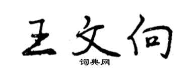 曾庆福王文向行书个性签名怎么写