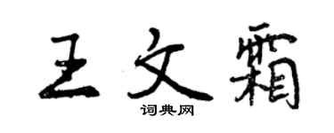 曾庆福王文霜行书个性签名怎么写