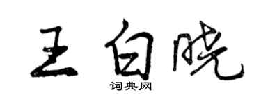 曾庆福王白晓行书个性签名怎么写